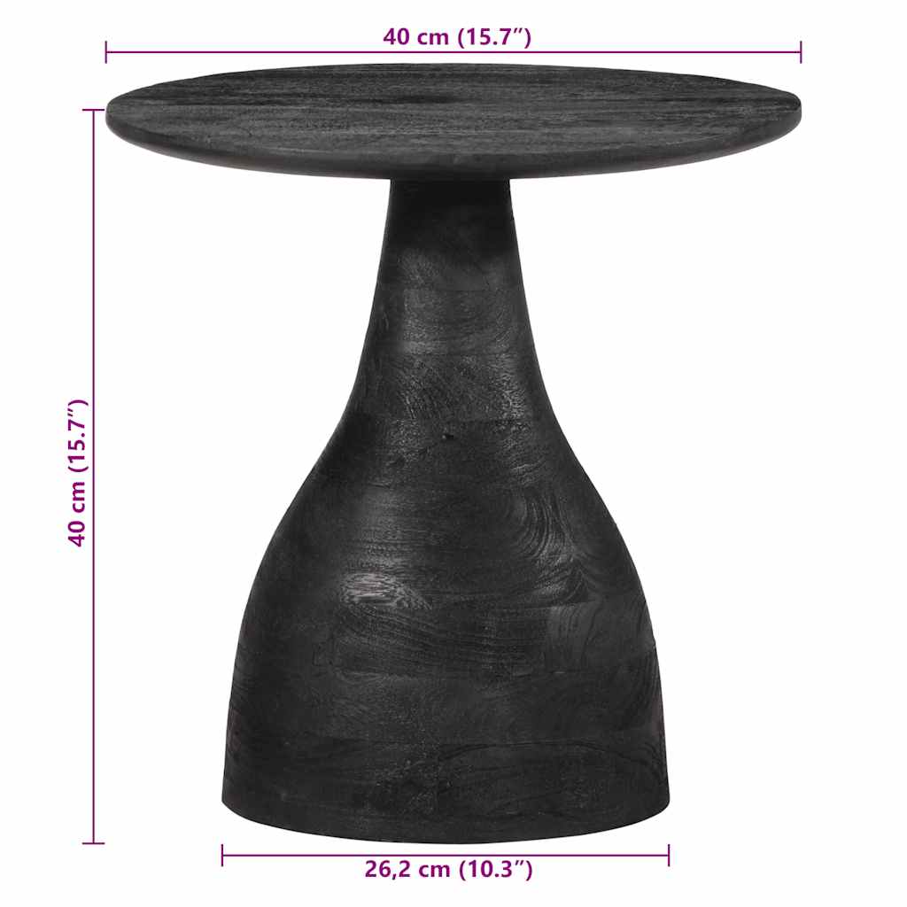 Table d'appoint noir Ø40x40 cm bois de manguier massif Tables d'appoint vidaXL