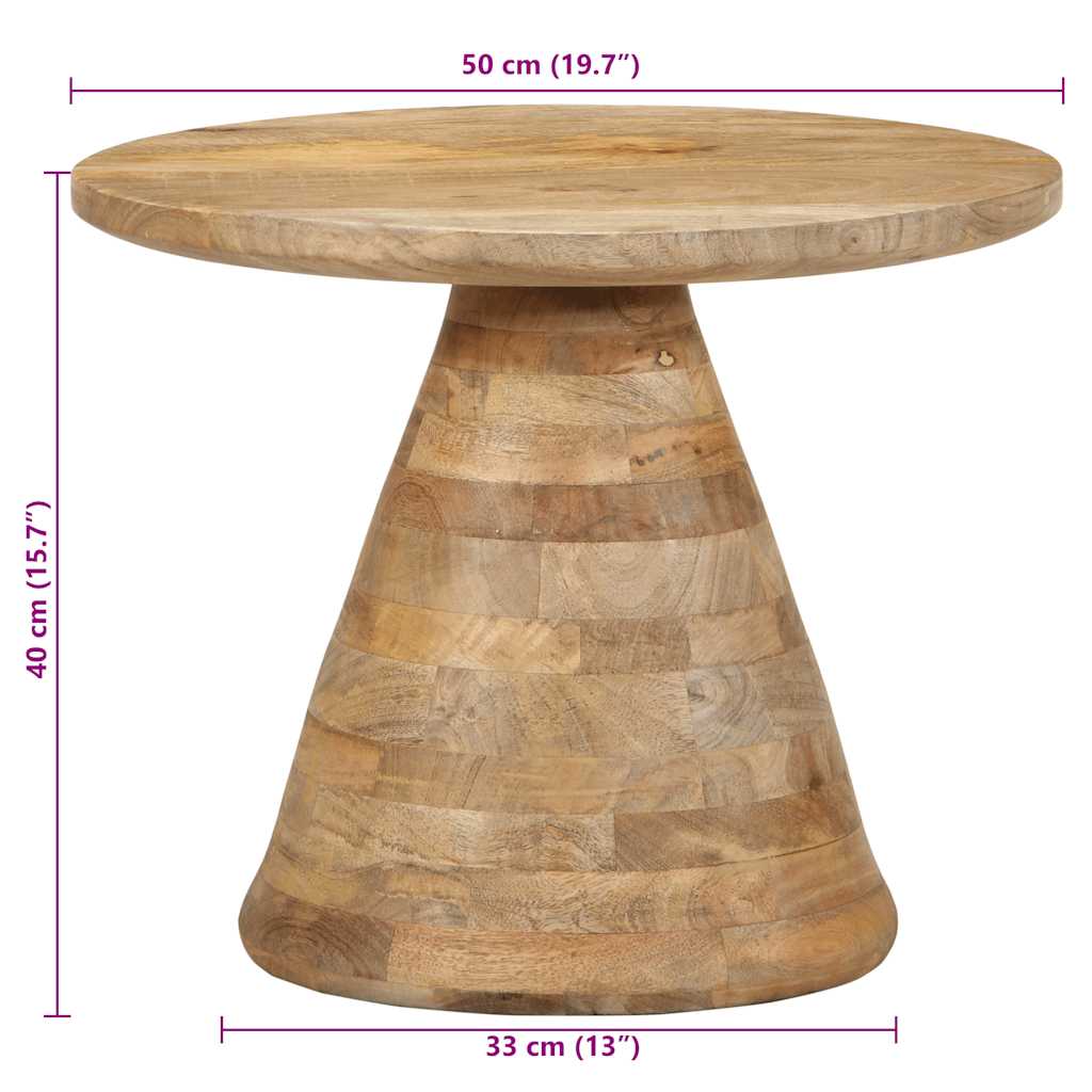 Table d'appoint Ø50x40 cm bois de manguier massif Tables d'appoint vidaXL