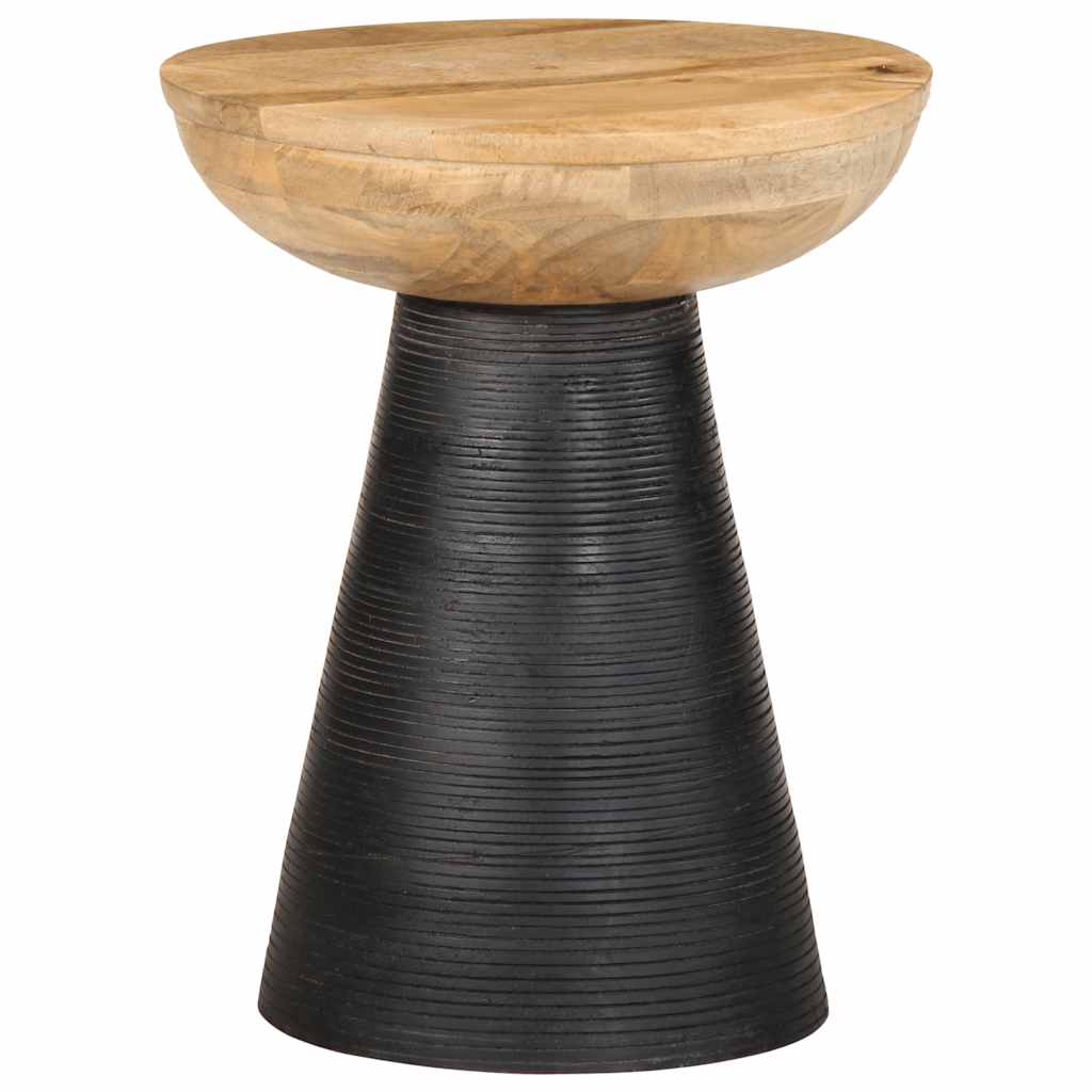 Table d'appoint noir Ø37x45 cm bois de manguier massif Tables d'appoint vidaXL