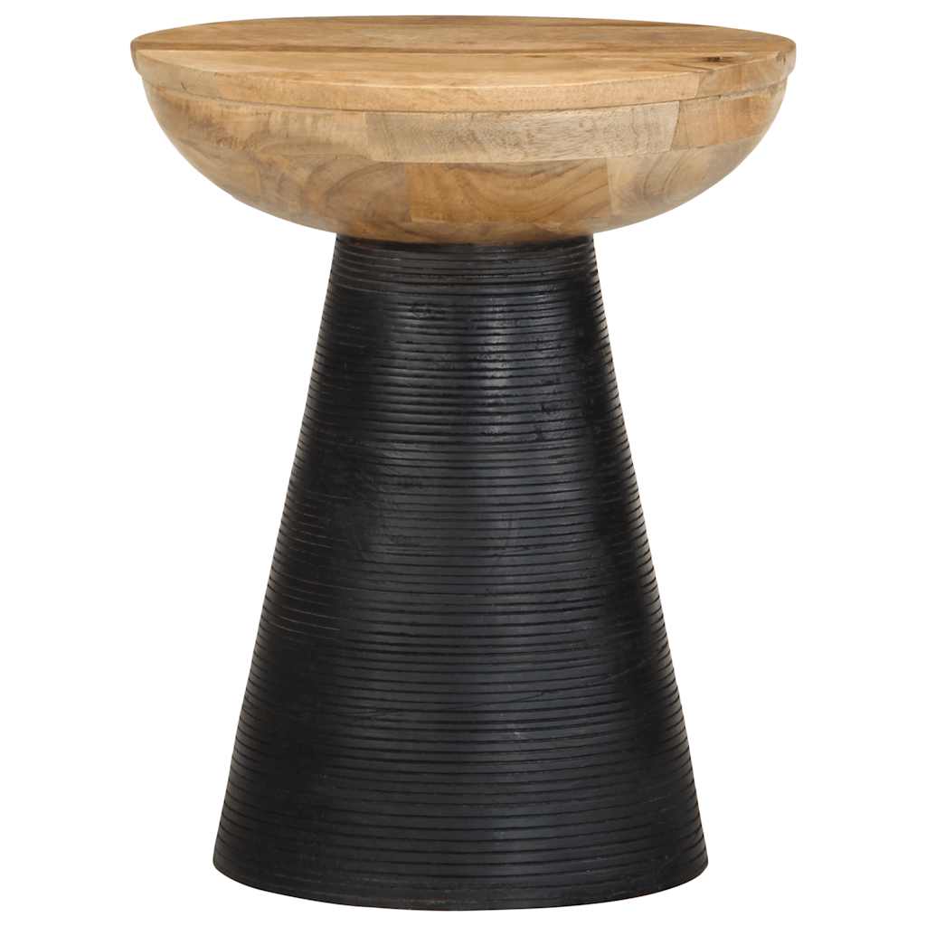 Table d'appoint noir Ø37x45 cm bois de manguier massif Tables d'appoint vidaXL