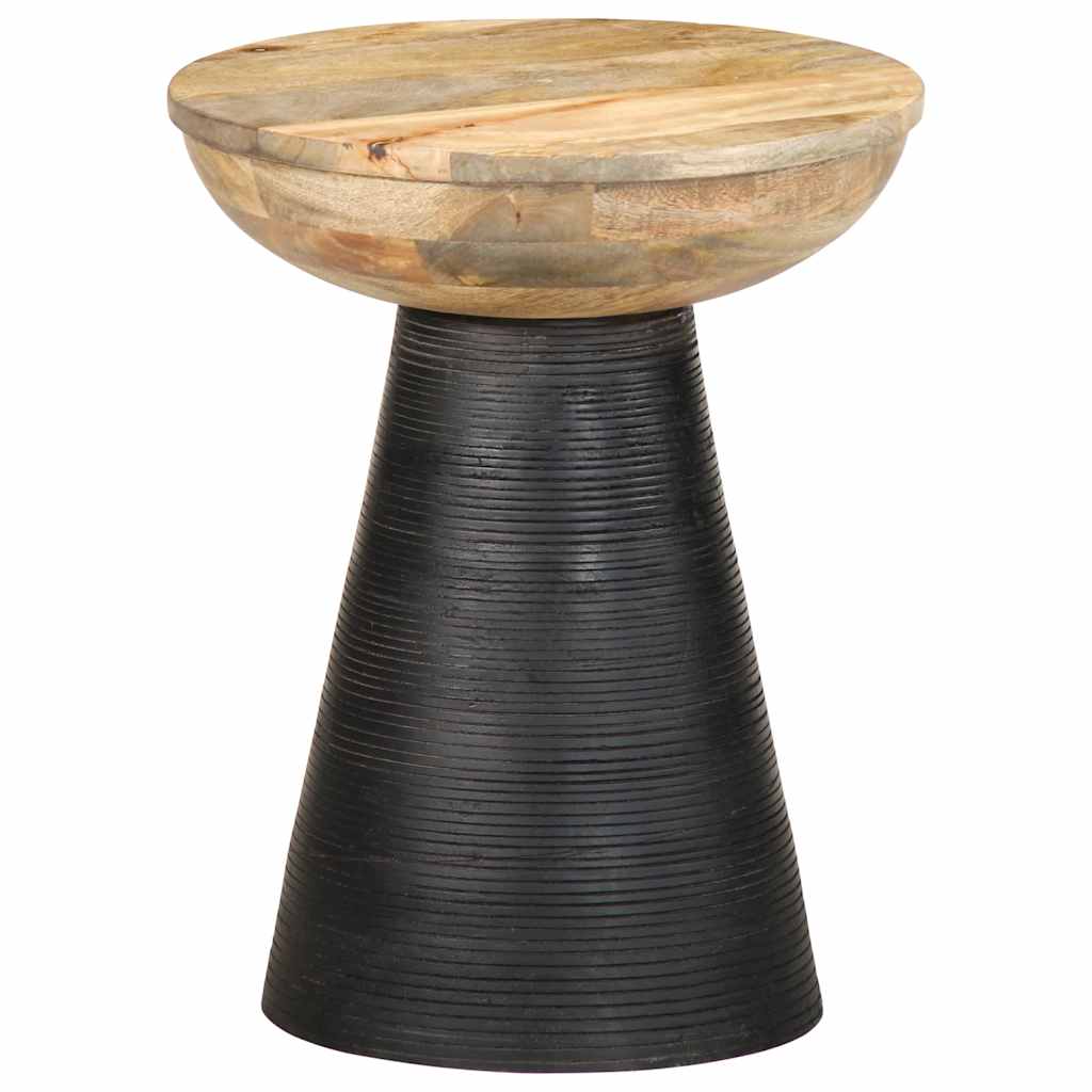 Table d'appoint noir Ø37x45 cm bois de manguier massif Tables d'appoint vidaXL