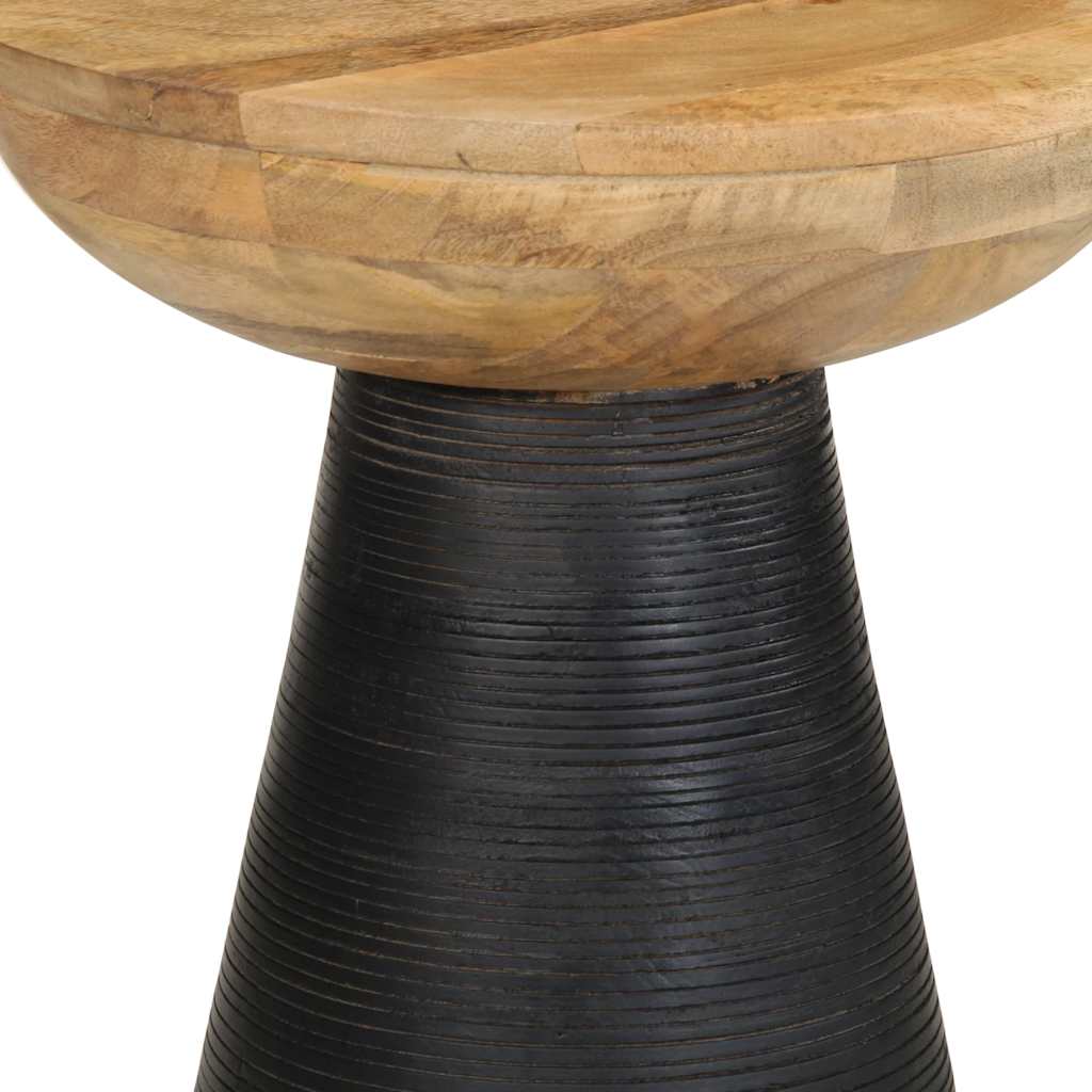 Table d'appoint noir Ø37x45 cm bois de manguier massif Tables d'appoint vidaXL