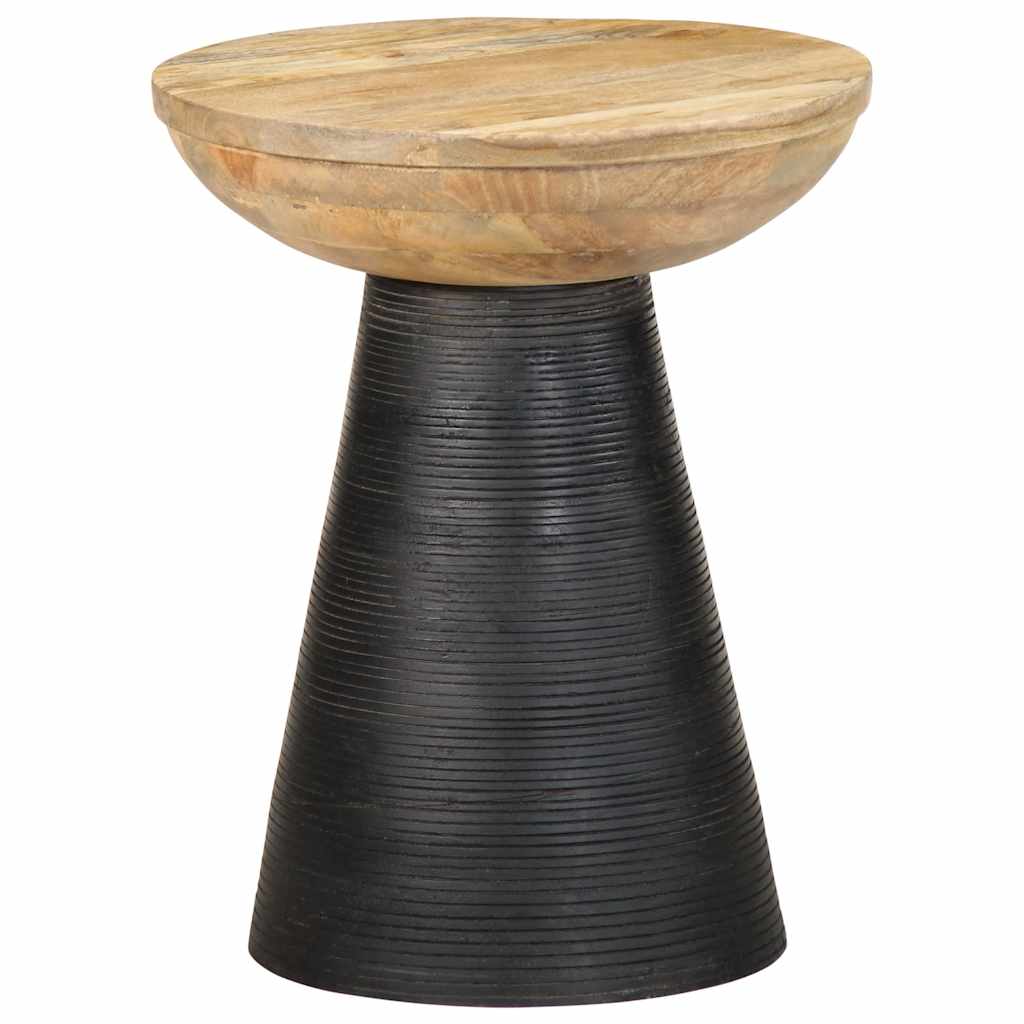 Table d'appoint noir Ø37x45 cm bois de manguier massif Tables d'appoint vidaXL