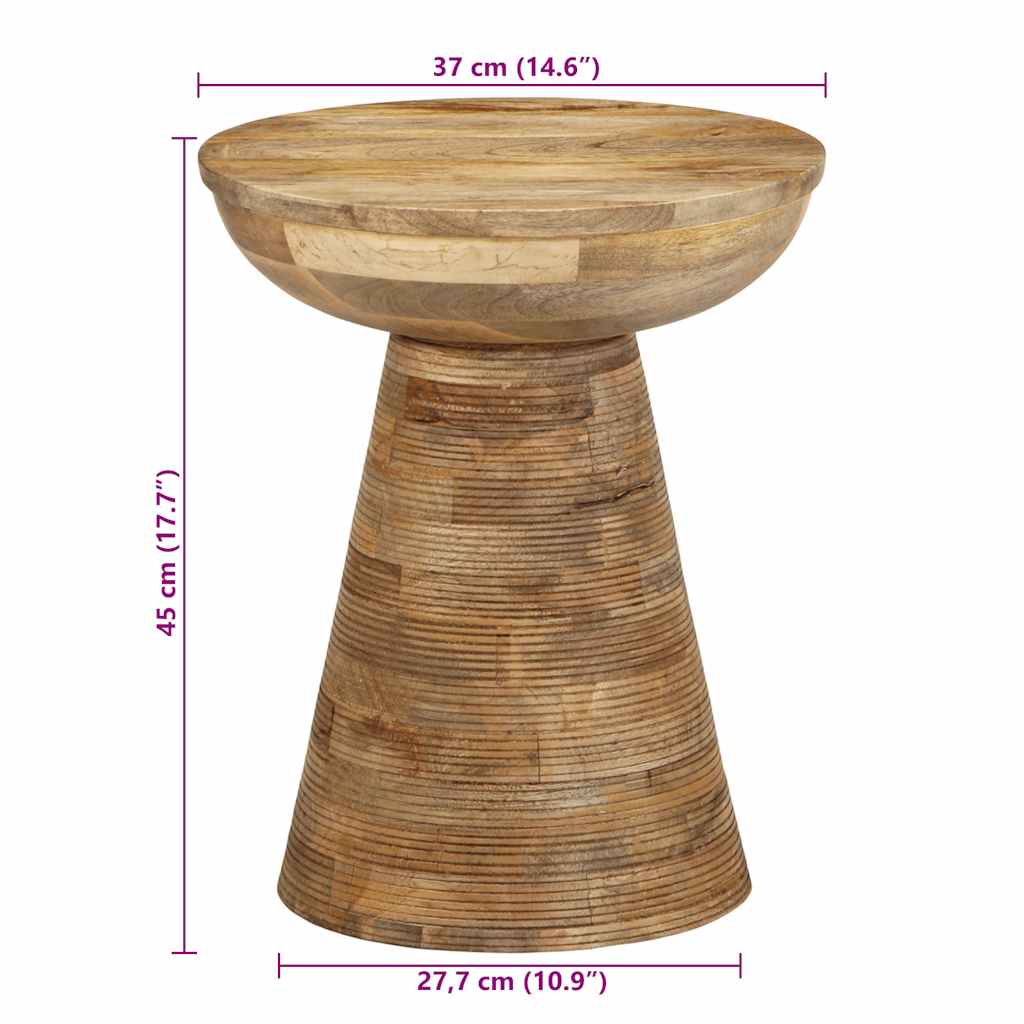 Table d'appoint Ø37x45 cm bois de manguier massif Tables d'appoint vidaXL