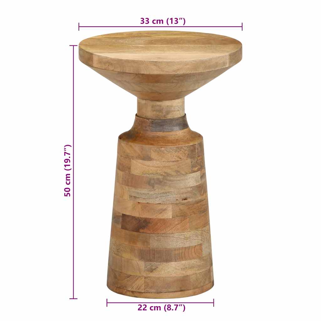 Table d'appoint Ø33x50 cm bois de manguier massif Tables d'appoint vidaXL