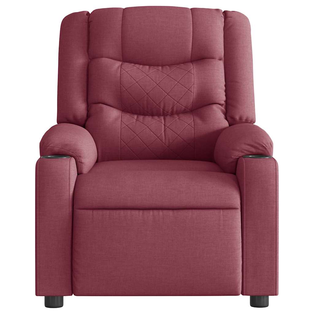 Fauteuil de massage inclinable électrique Rouge bordeaux Tissu Fauteuils vidaXL