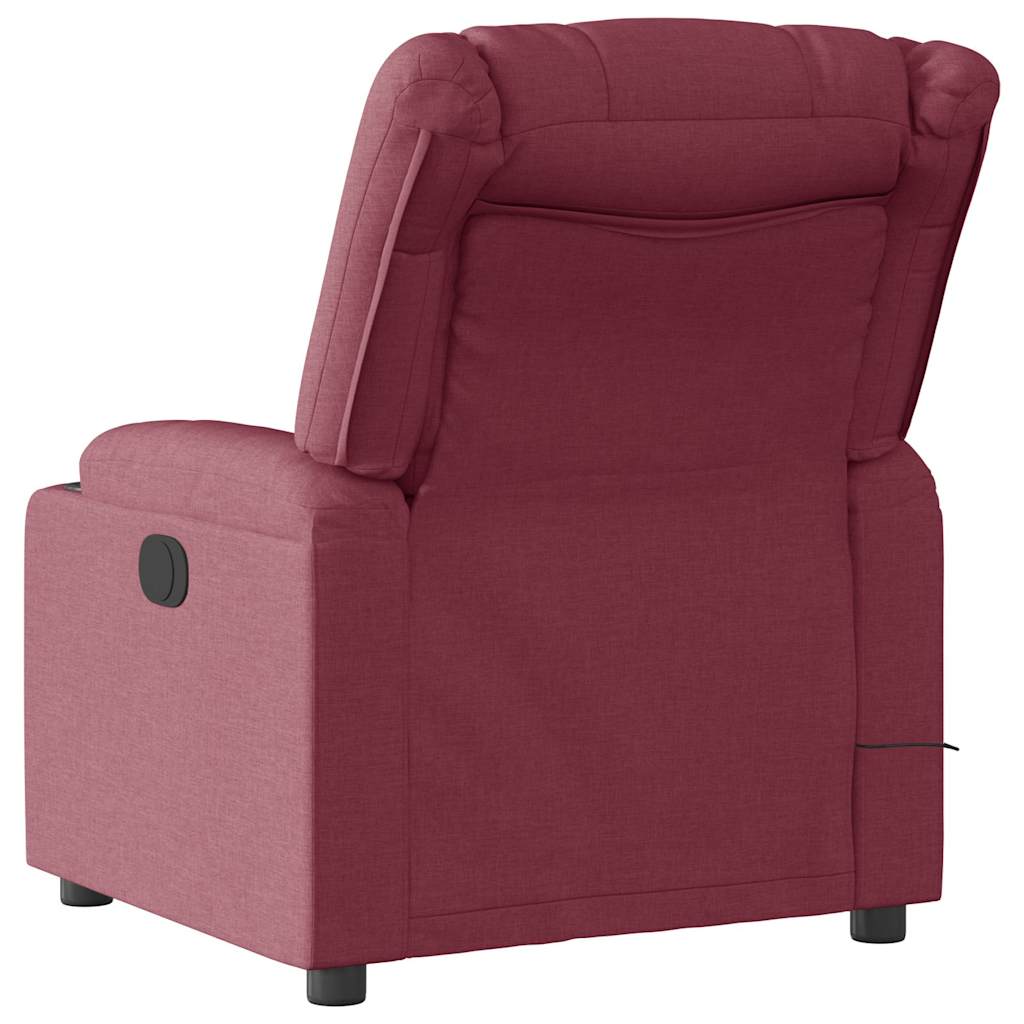 Fauteuil de massage inclinable électrique Rouge bordeaux Tissu Fauteuils vidaXL