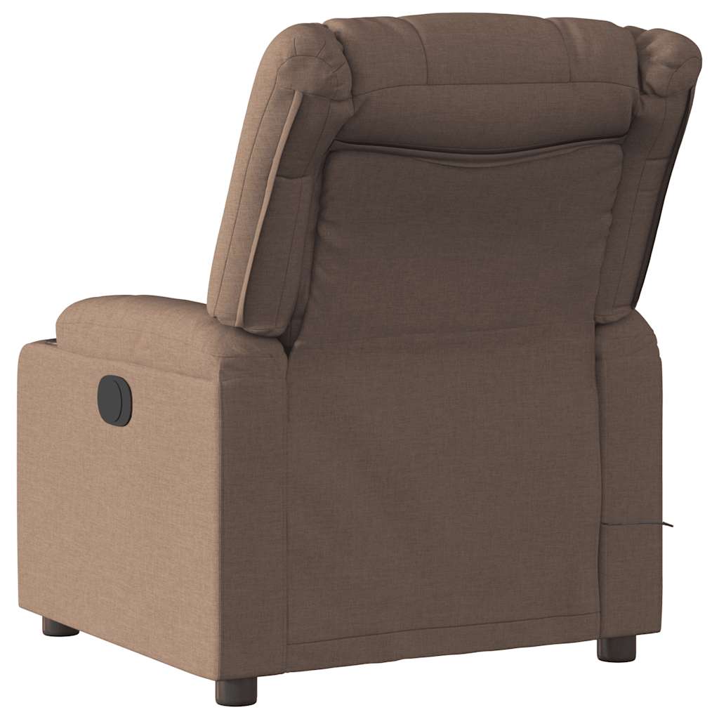 Fauteuil inclinable de massage électrique marron tissu Fauteuils vidaXL