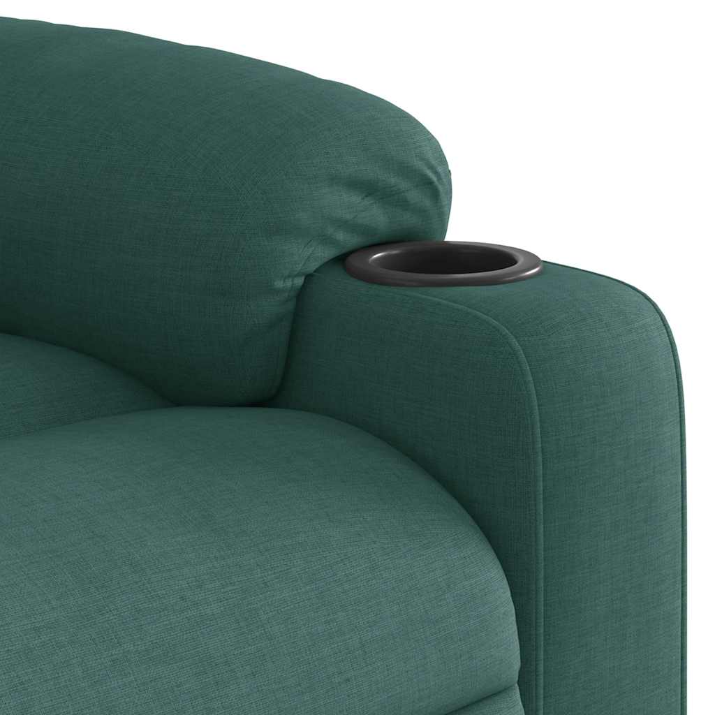 Fauteuil de massage inclinable électrique Vert foncé Tissu Fauteuils vidaXL