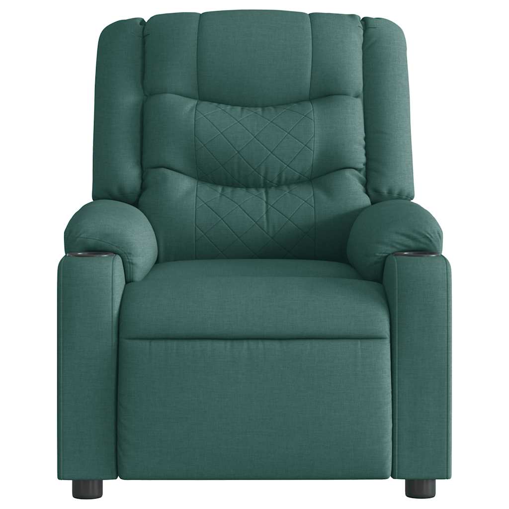 Fauteuil de massage inclinable électrique Vert foncé Tissu Fauteuils vidaXL