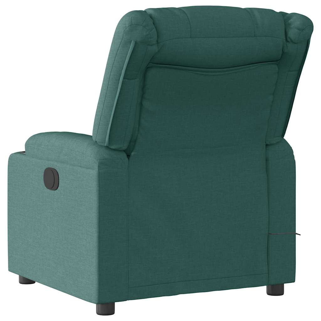 Fauteuil de massage inclinable électrique Vert foncé Tissu Fauteuils vidaXL