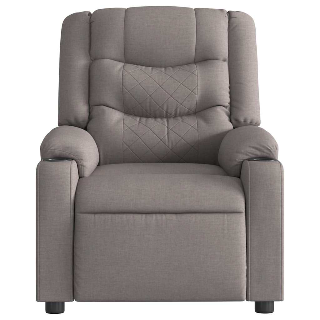 Fauteuil de massage inclinable électrique Taupe Tissu Fauteuils vidaXL