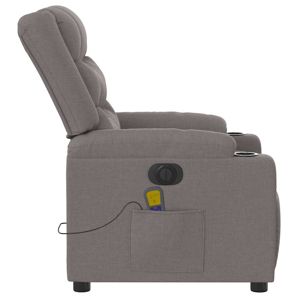 Fauteuil de massage inclinable électrique Taupe Tissu Fauteuils vidaXL