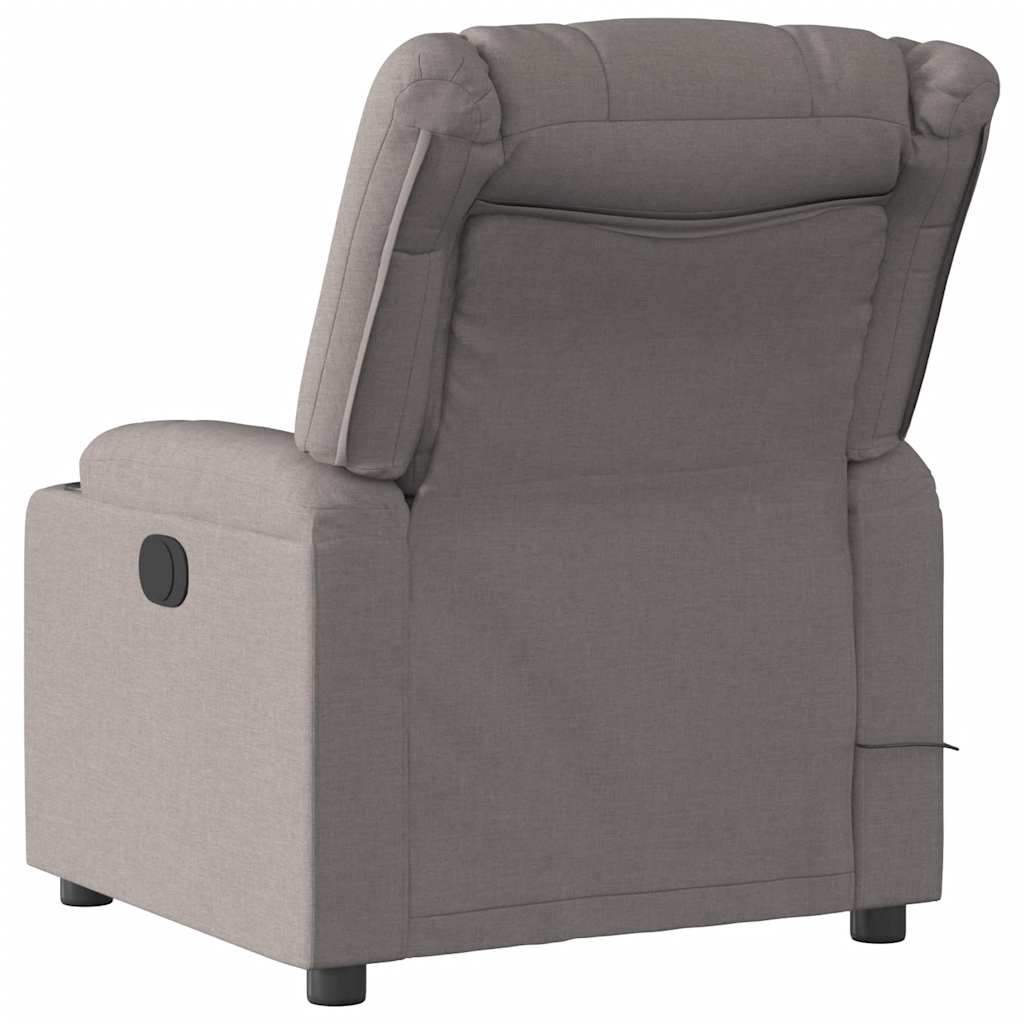 Fauteuil de massage inclinable électrique Taupe Tissu Fauteuils vidaXL