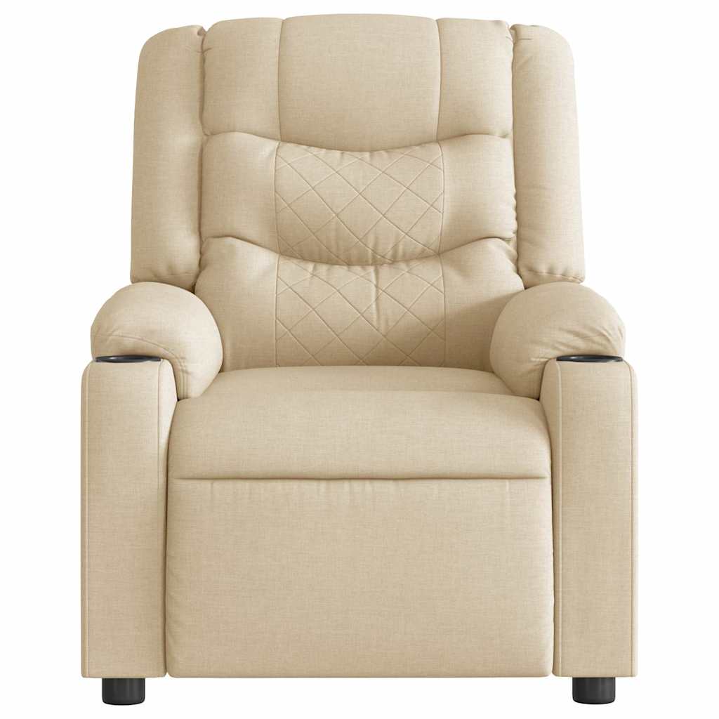 Fauteuil inclinable de massage électrique crème tissu Fauteuils vidaXL