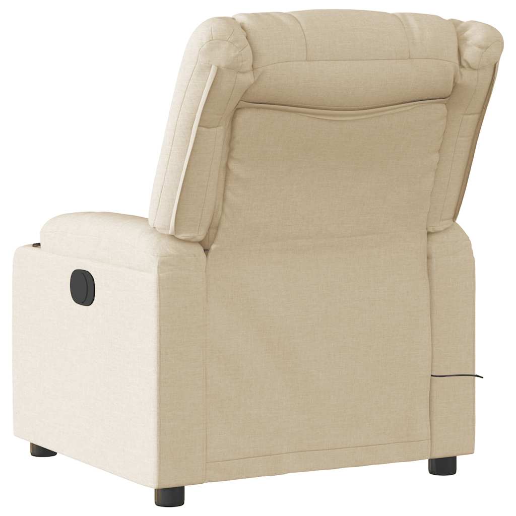 Fauteuil inclinable de massage électrique crème tissu Fauteuils vidaXL