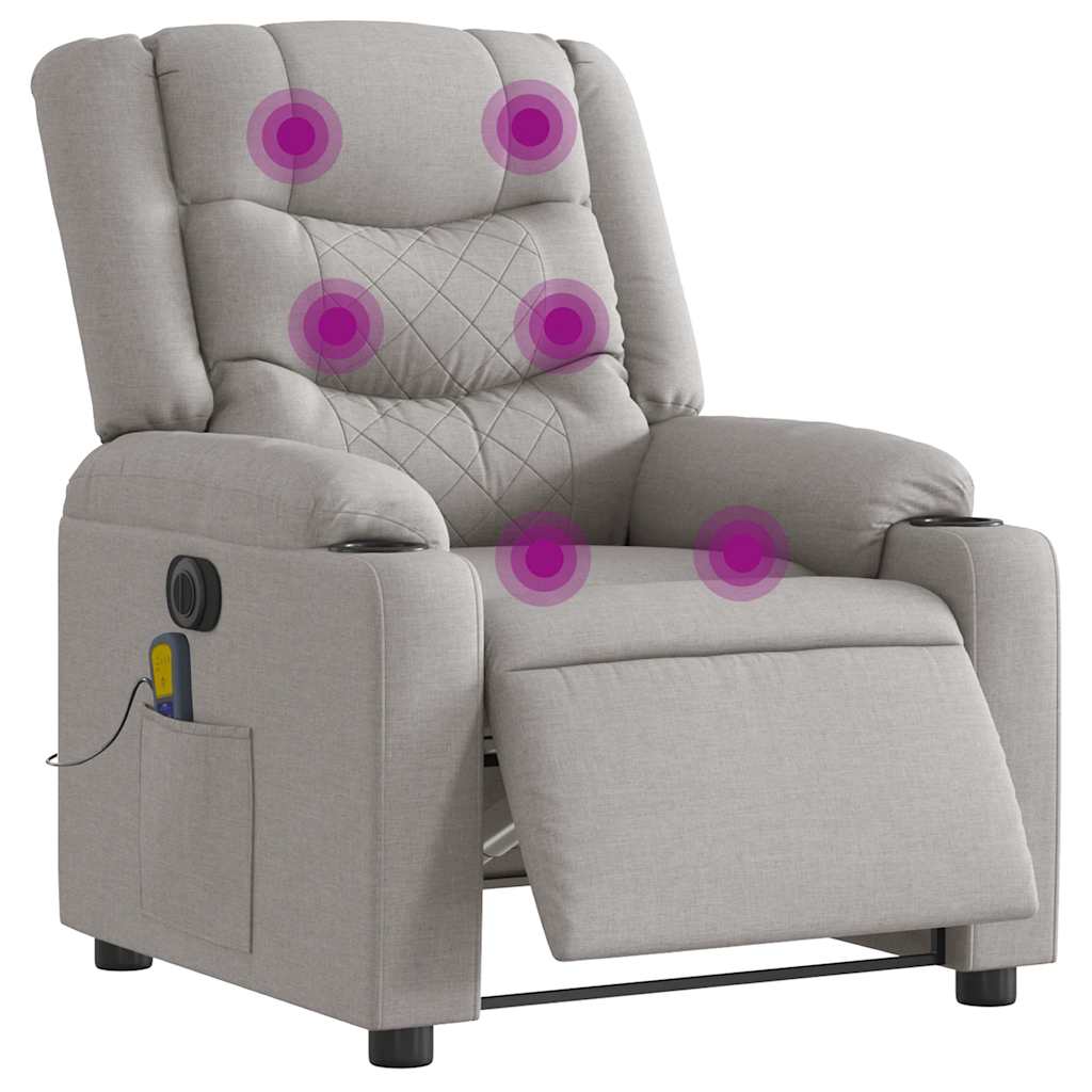 Fauteuil de massage inclinable électrique gris nuage tissu Fauteuils vidaXL