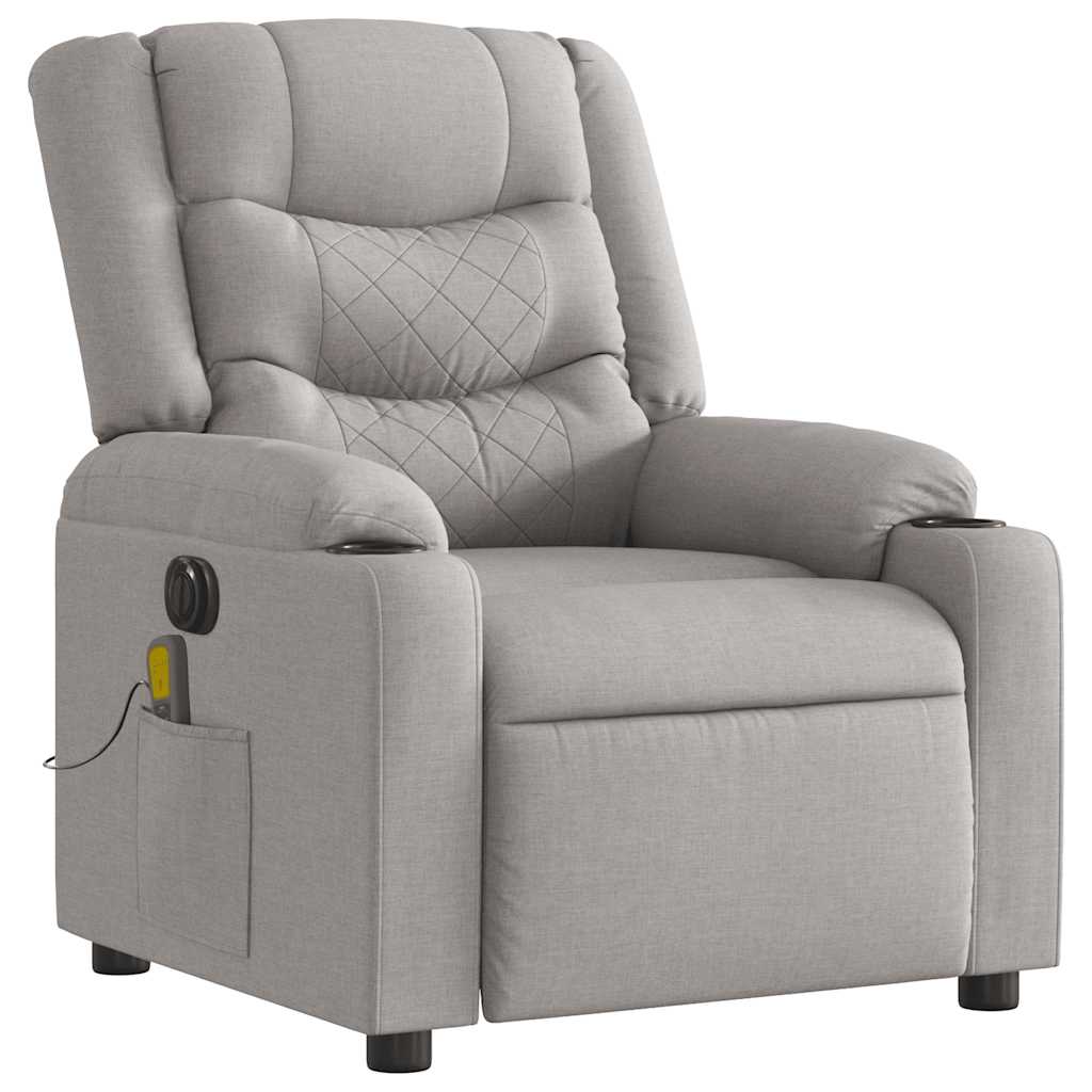 Fauteuil de massage inclinable électrique gris nuage tissu Fauteuils vidaXL