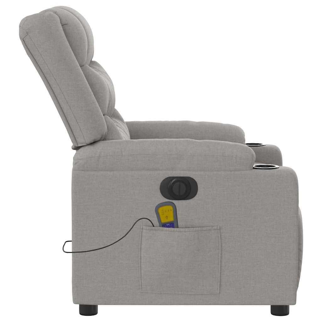 Fauteuil de massage inclinable électrique gris nuage tissu Fauteuils vidaXL