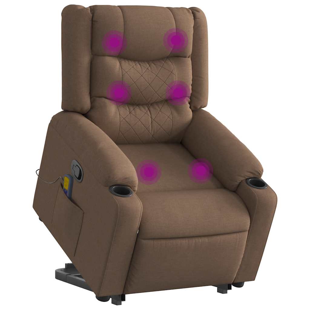 Fauteuil de massage inclinable Marron Tissu Fauteuils vidaXL