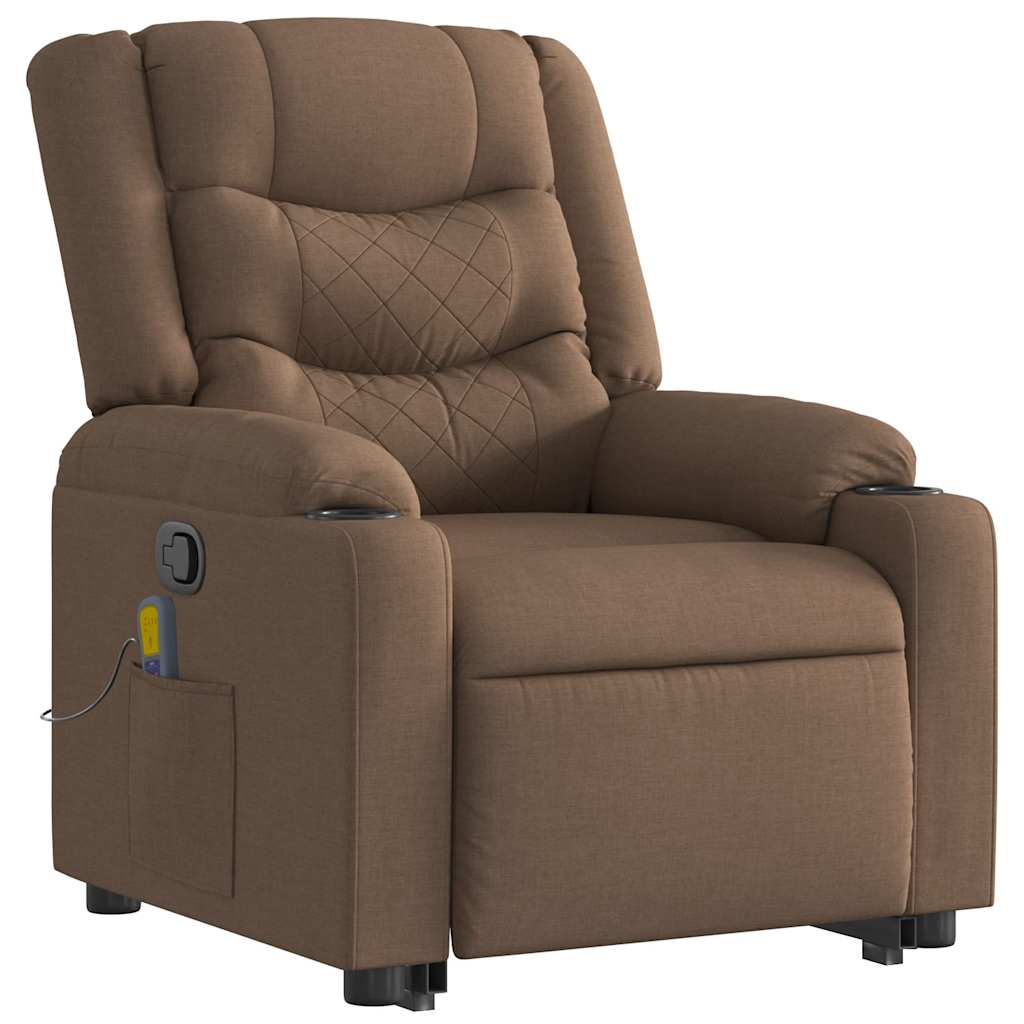 Fauteuil de massage inclinable Marron Tissu Fauteuils vidaXL