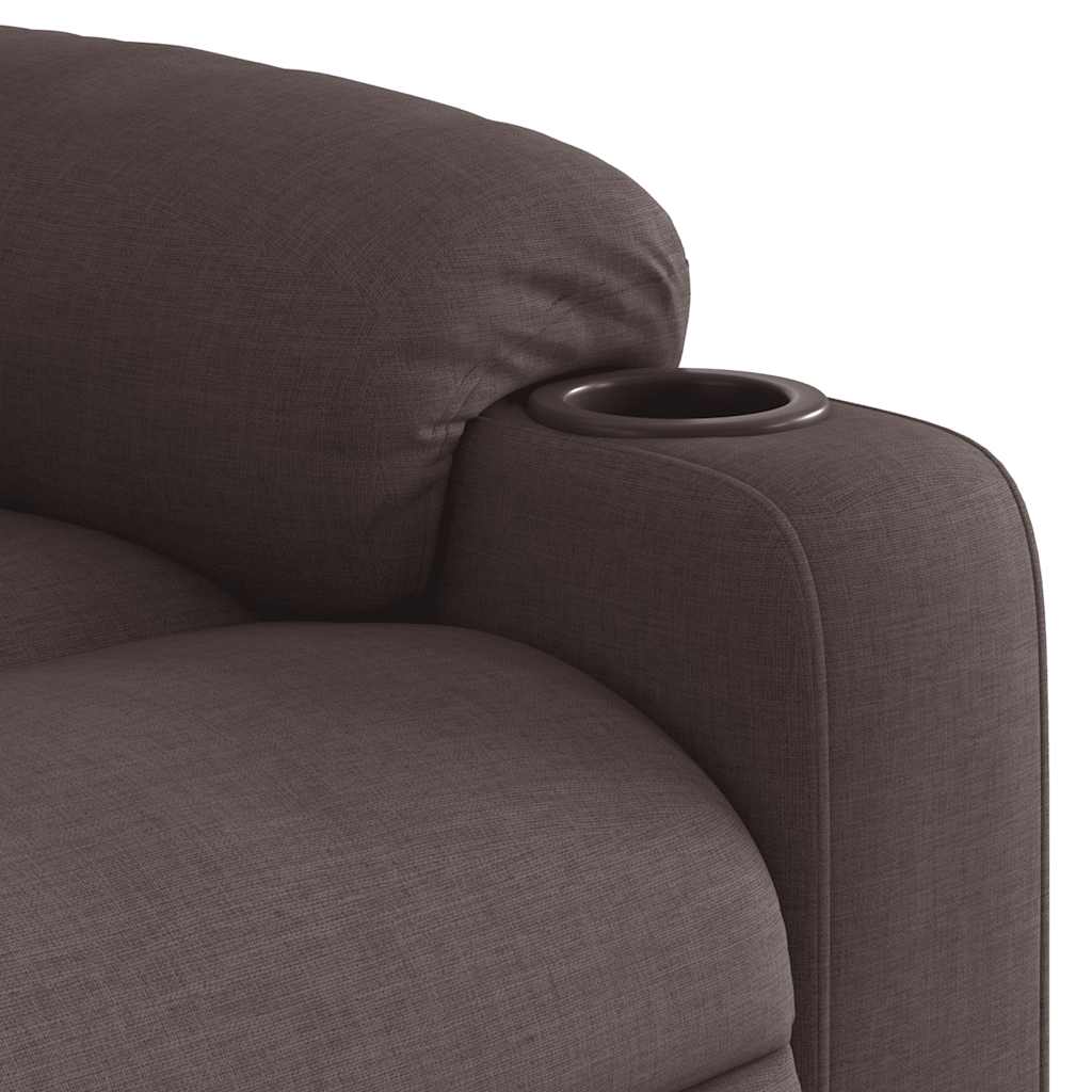 Fauteuil inclinable de massage Marron foncé Tissu Fauteuils vidaXL