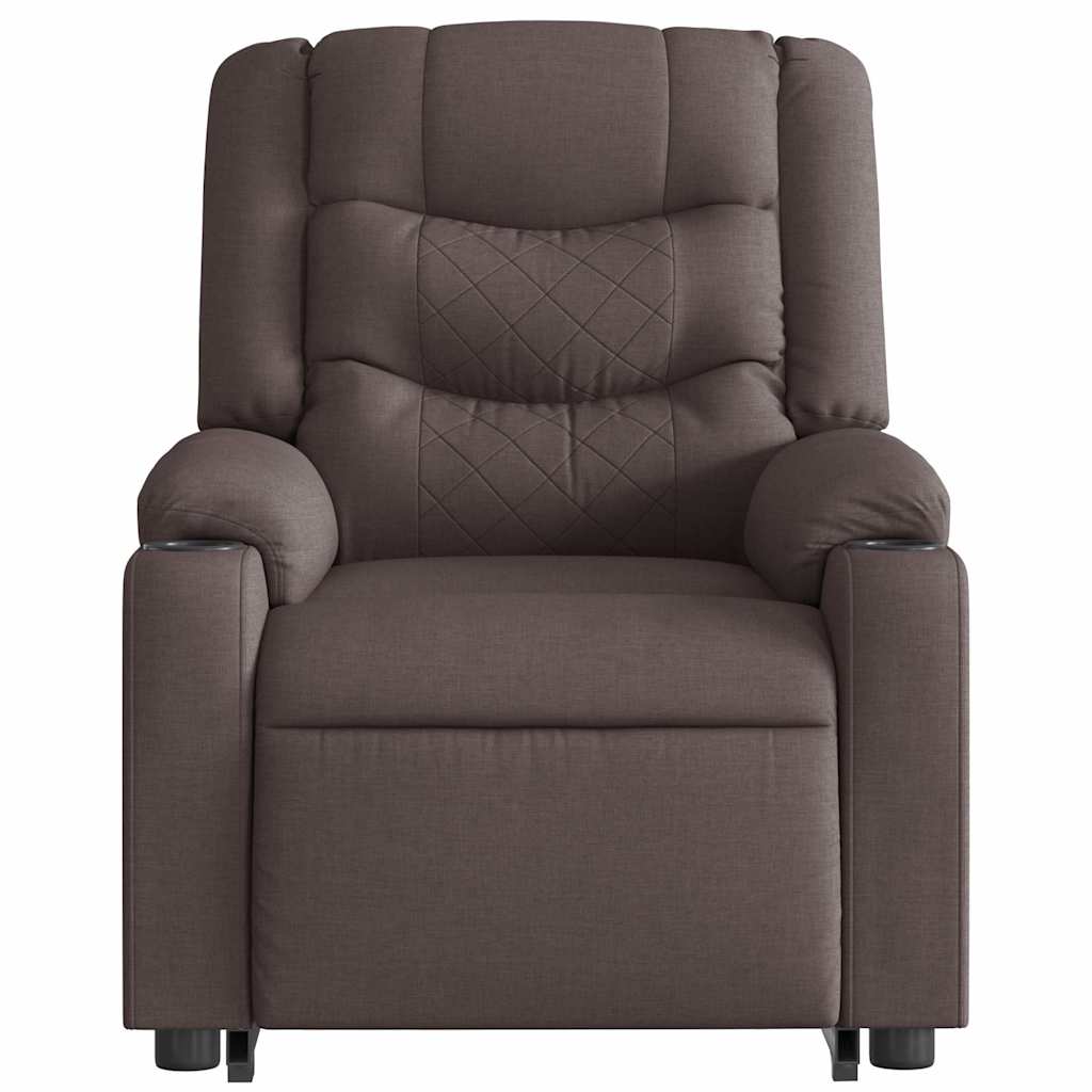 Fauteuil inclinable de massage Marron foncé Tissu Fauteuils vidaXL