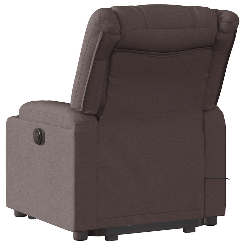 Fauteuil inclinable de massage Marron foncé Tissu Fauteuils vidaXL