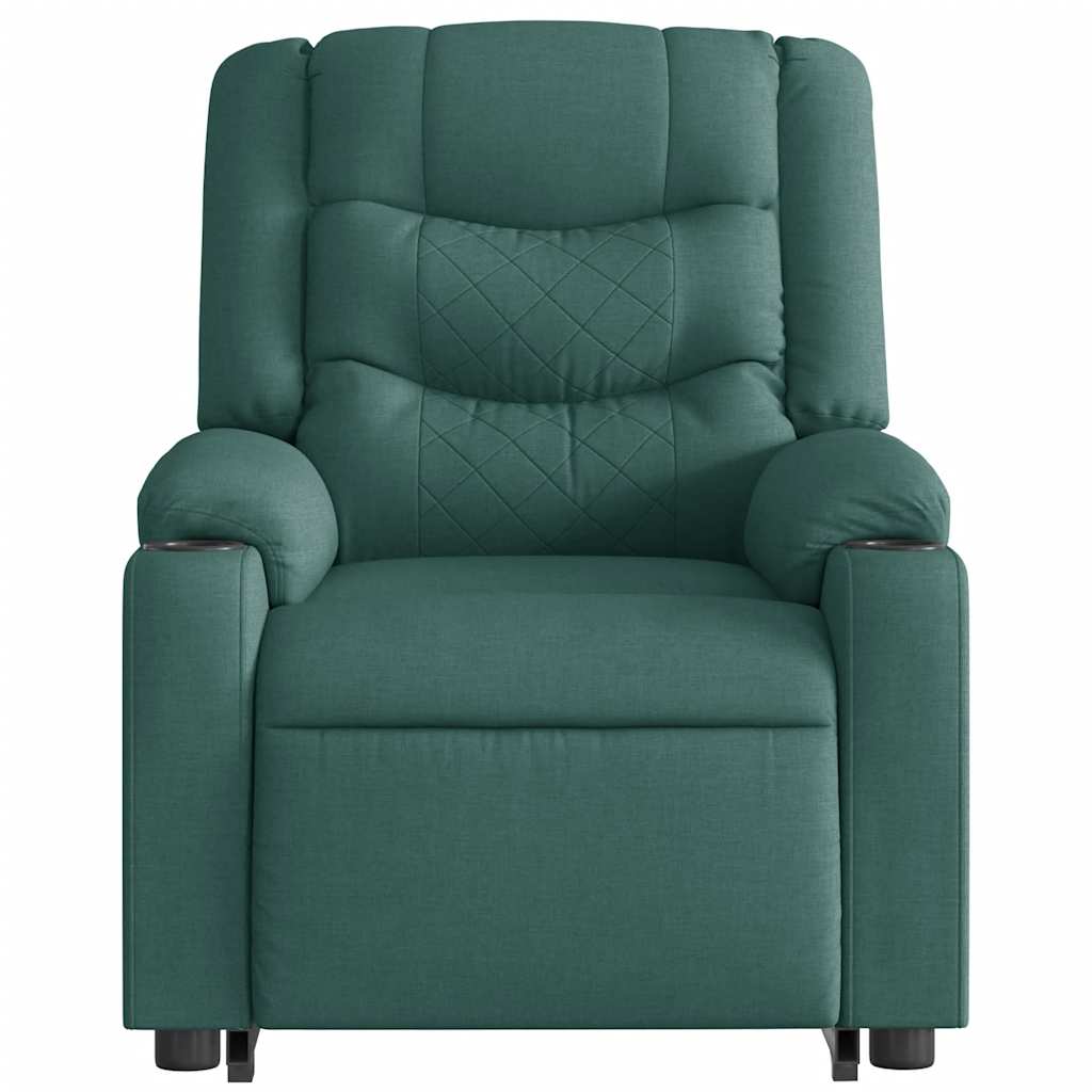 Fauteuil inclinable de massage Vert foncé Tissu Fauteuils vidaXL