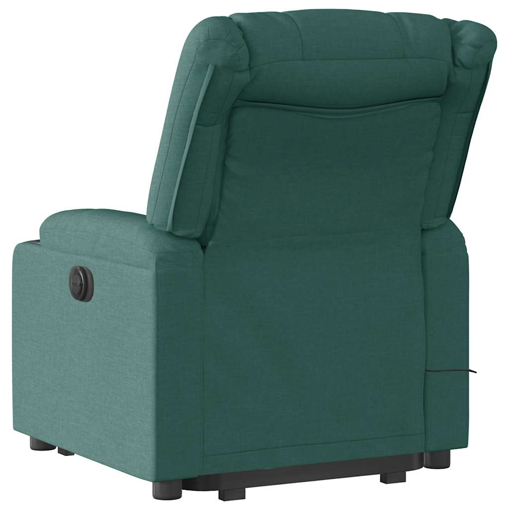 Fauteuil inclinable de massage Vert foncé Tissu Fauteuils vidaXL