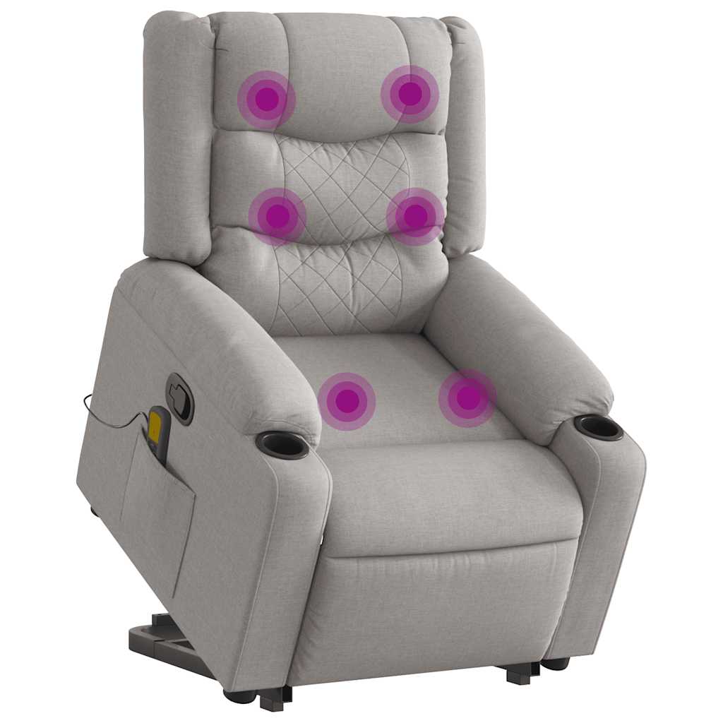 Fauteuil de massage inclinable gris nuage tissu Fauteuils vidaXL