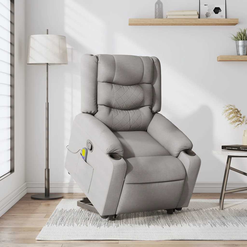 Fauteuil de massage inclinable gris nuage tissu Fauteuils vidaXL