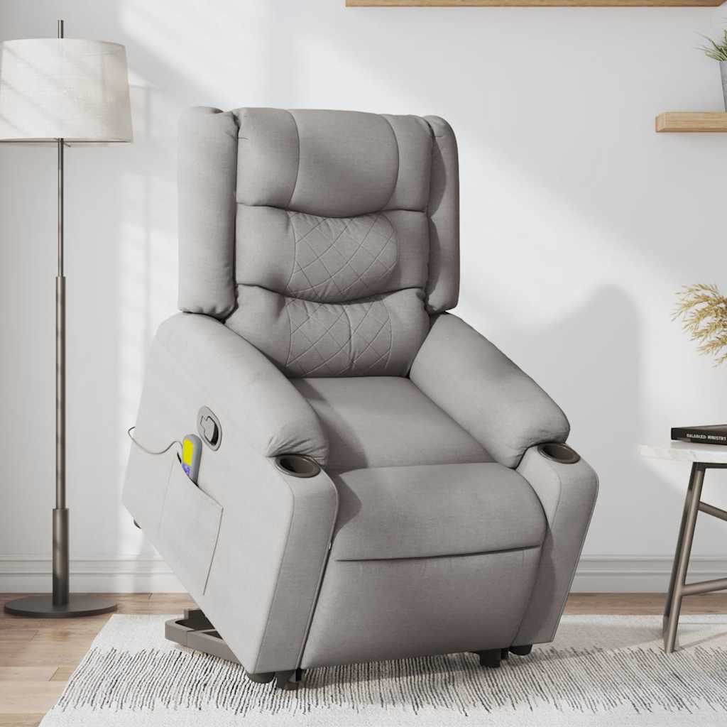 Fauteuil de massage inclinable gris nuage tissu Fauteuils vidaXL