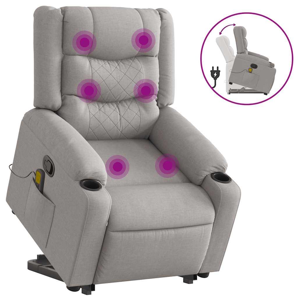 Fauteuil de massage inclinable gris nuage tissu Fauteuils vidaXL