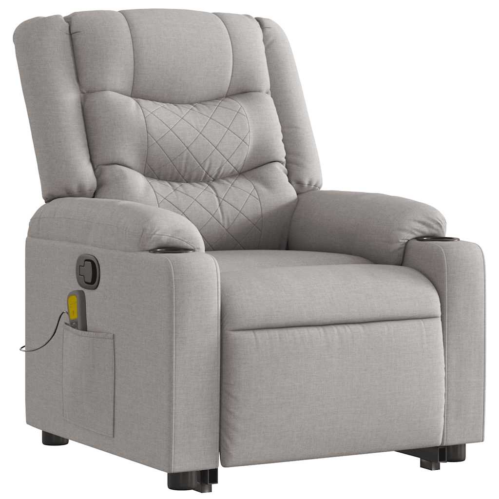 Fauteuil de massage inclinable gris nuage tissu Fauteuils vidaXL