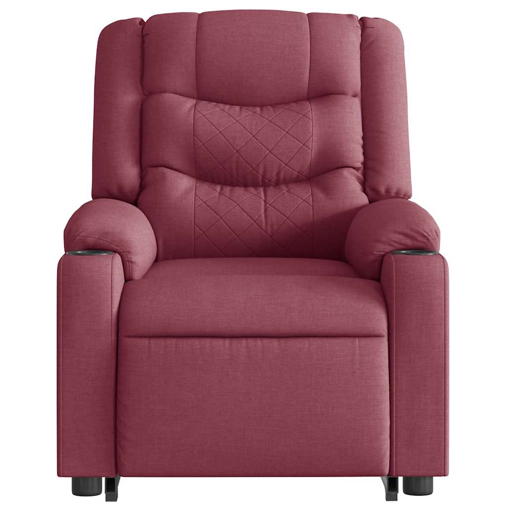 Fauteuil inclinable de massage électrique Rouge bordeaux Tissu Fauteuils vidaXL