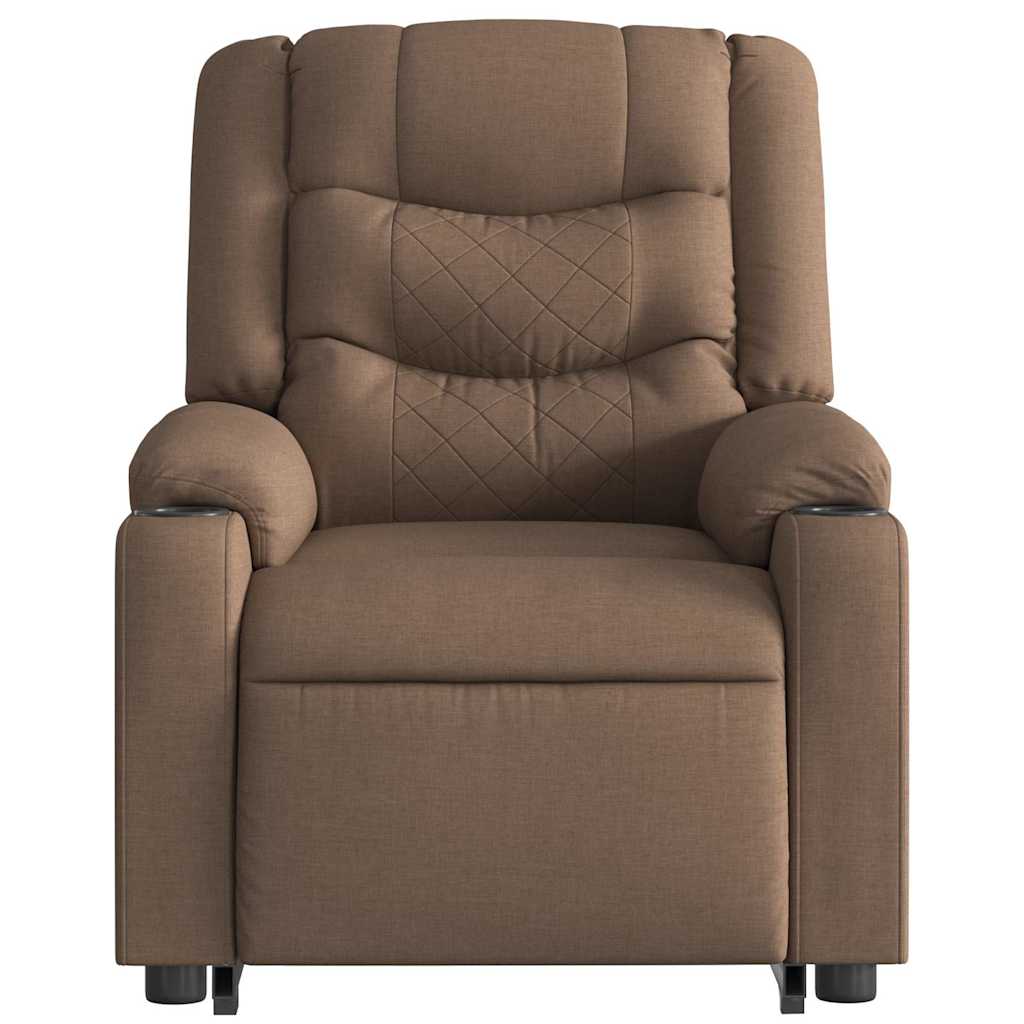 Fauteuil inclinable de massage électrique Marron Tissu Fauteuils vidaXL