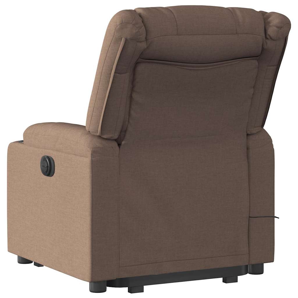 Fauteuil inclinable de massage électrique Marron Tissu Fauteuils vidaXL