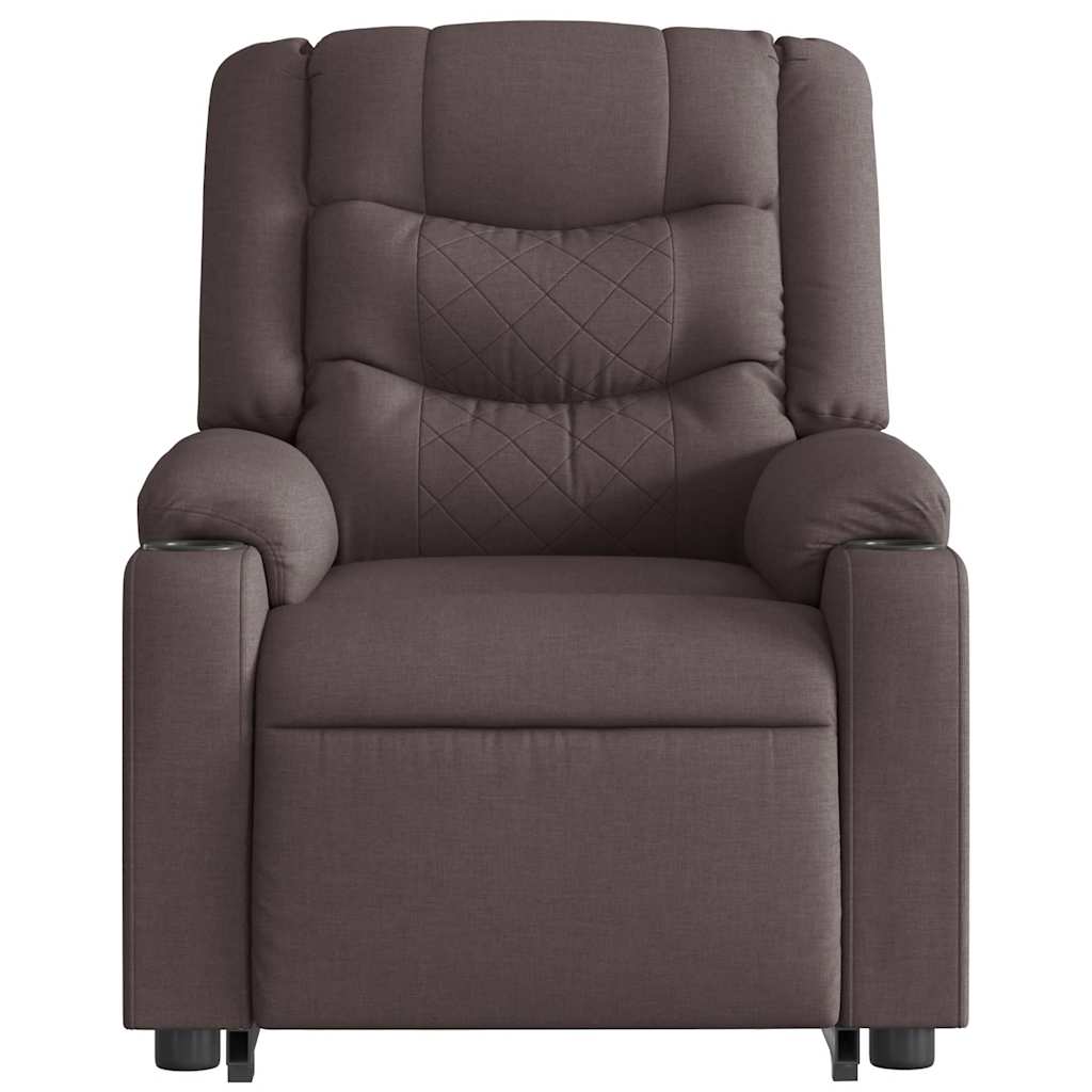 Fauteuil inclinable de massage électrique Marron foncé Tissu Fauteuils vidaXL