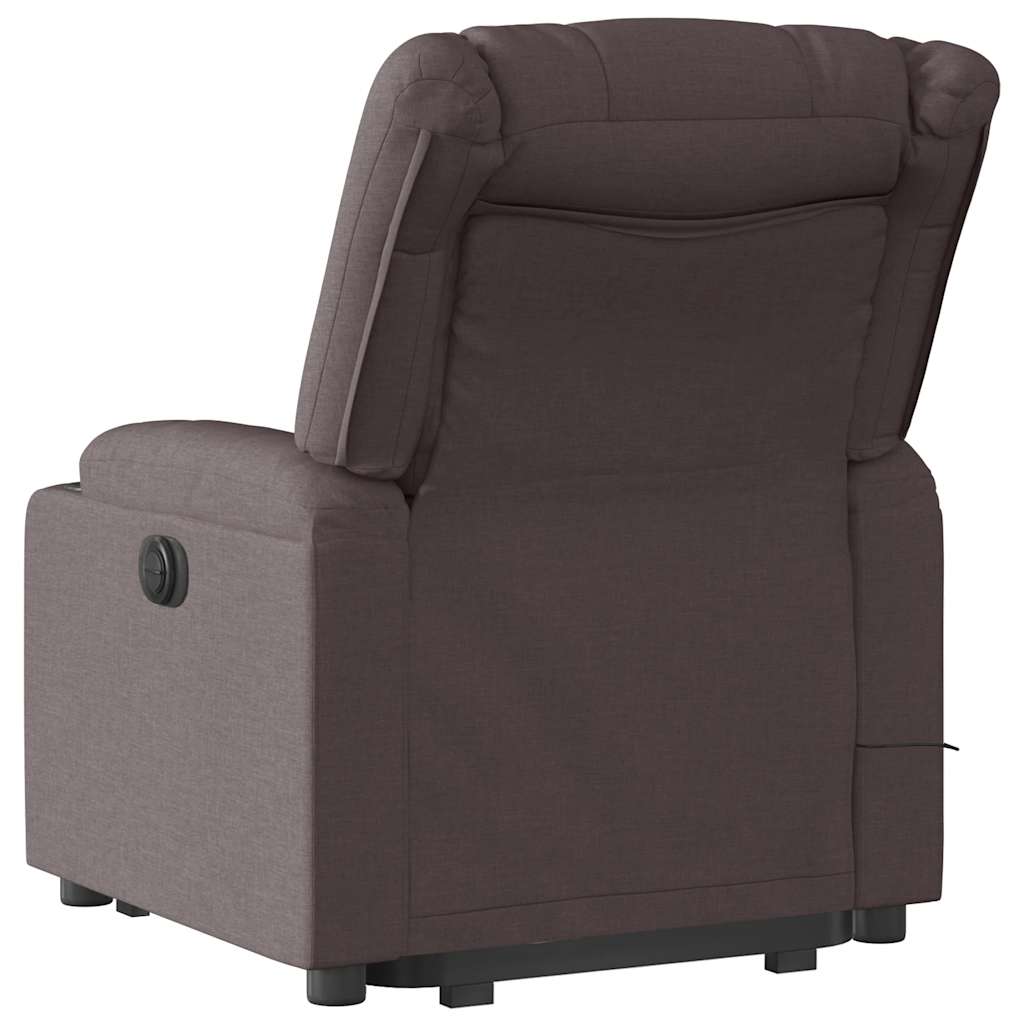 Fauteuil inclinable de massage électrique Marron foncé Tissu Fauteuils vidaXL