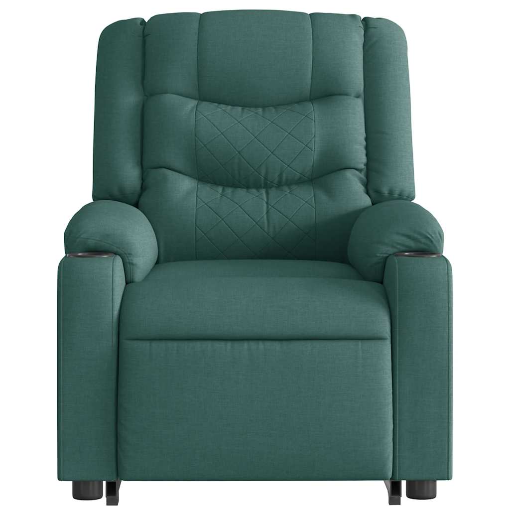 Fauteuil inclinable de massage électrique Vert foncé Tissu Fauteuils vidaXL