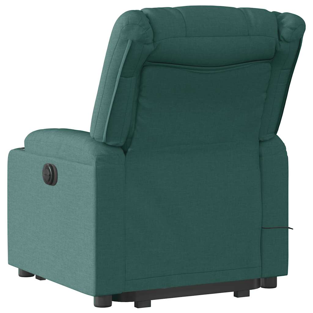 Fauteuil inclinable de massage électrique Vert foncé Tissu Fauteuils vidaXL