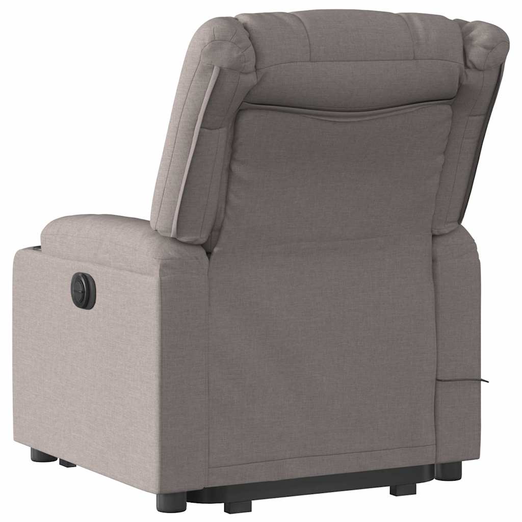 Fauteuil inclinable de massage électrique Taupe Tissu Fauteuils vidaXL