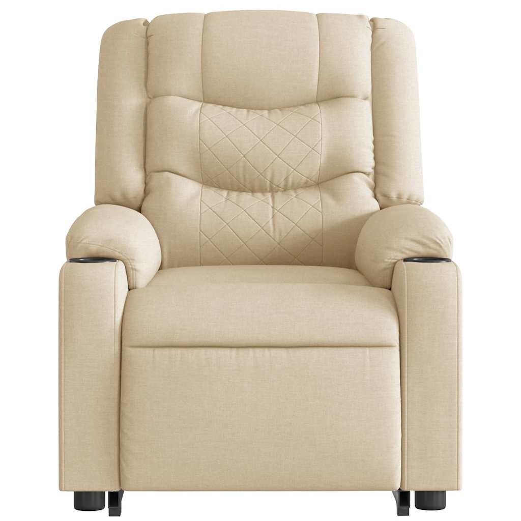 Fauteuil inclinable de massage électrique Crème Tissu Fauteuils vidaXL