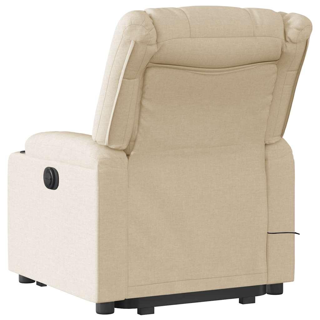 Fauteuil inclinable de massage électrique Crème Tissu Fauteuils vidaXL