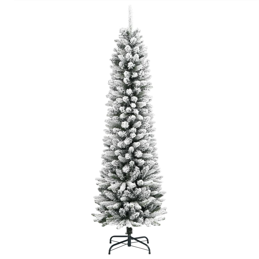 Sapin de Noël artificiel mince avec neige floquée 120 cm PVC/PE - Xios Store SNC