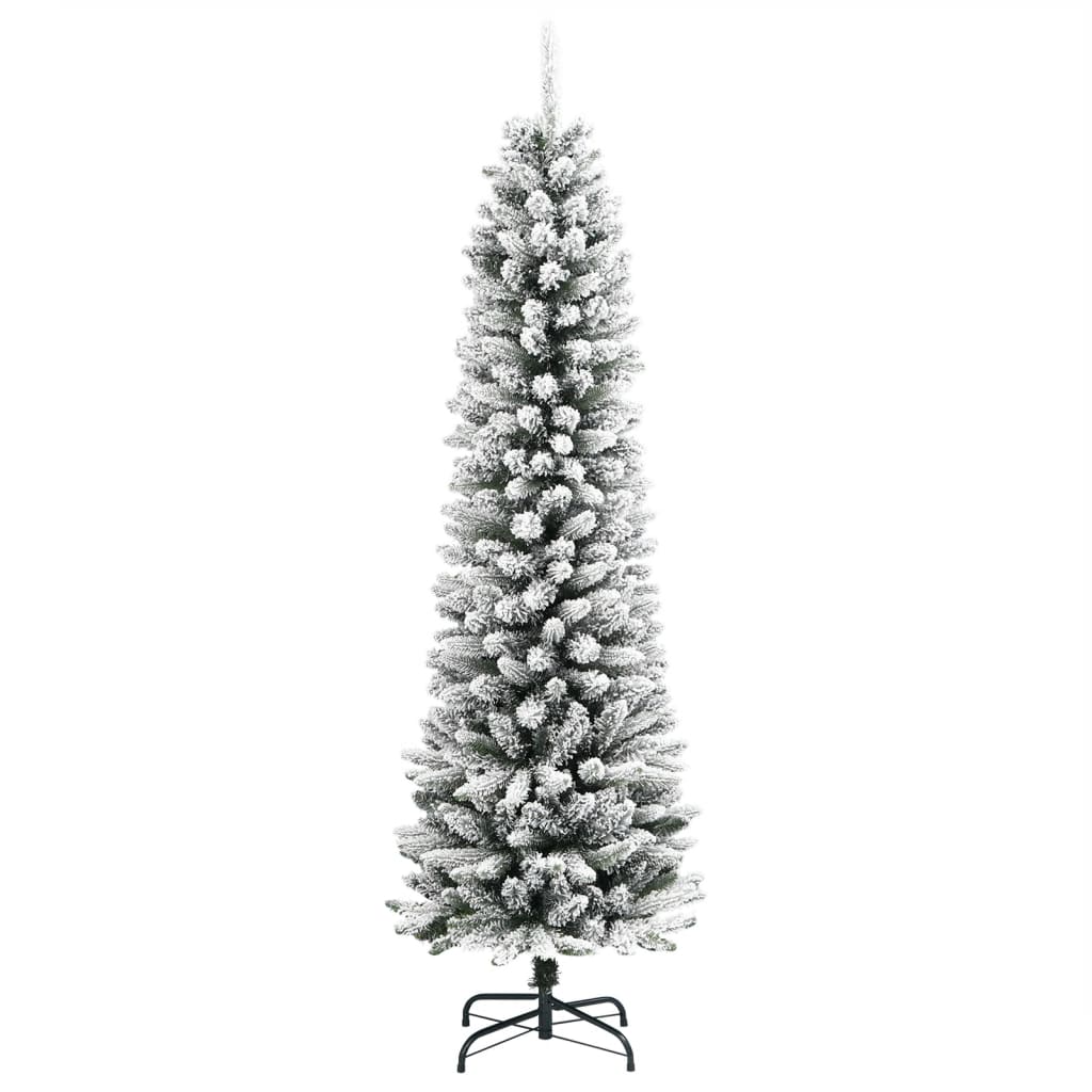 Sapin de Noël artificiel mince avec neige floquée 180 cm PVC/PE - Xios Store SNC