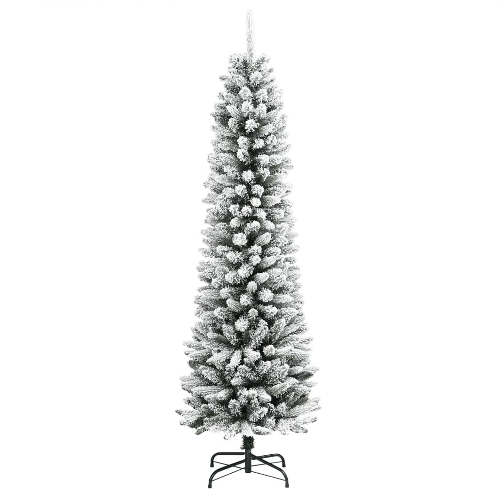 Sapin de Noël artificiel mince avec neige floquée 210 cm PVC/PE - Xios Store SNC