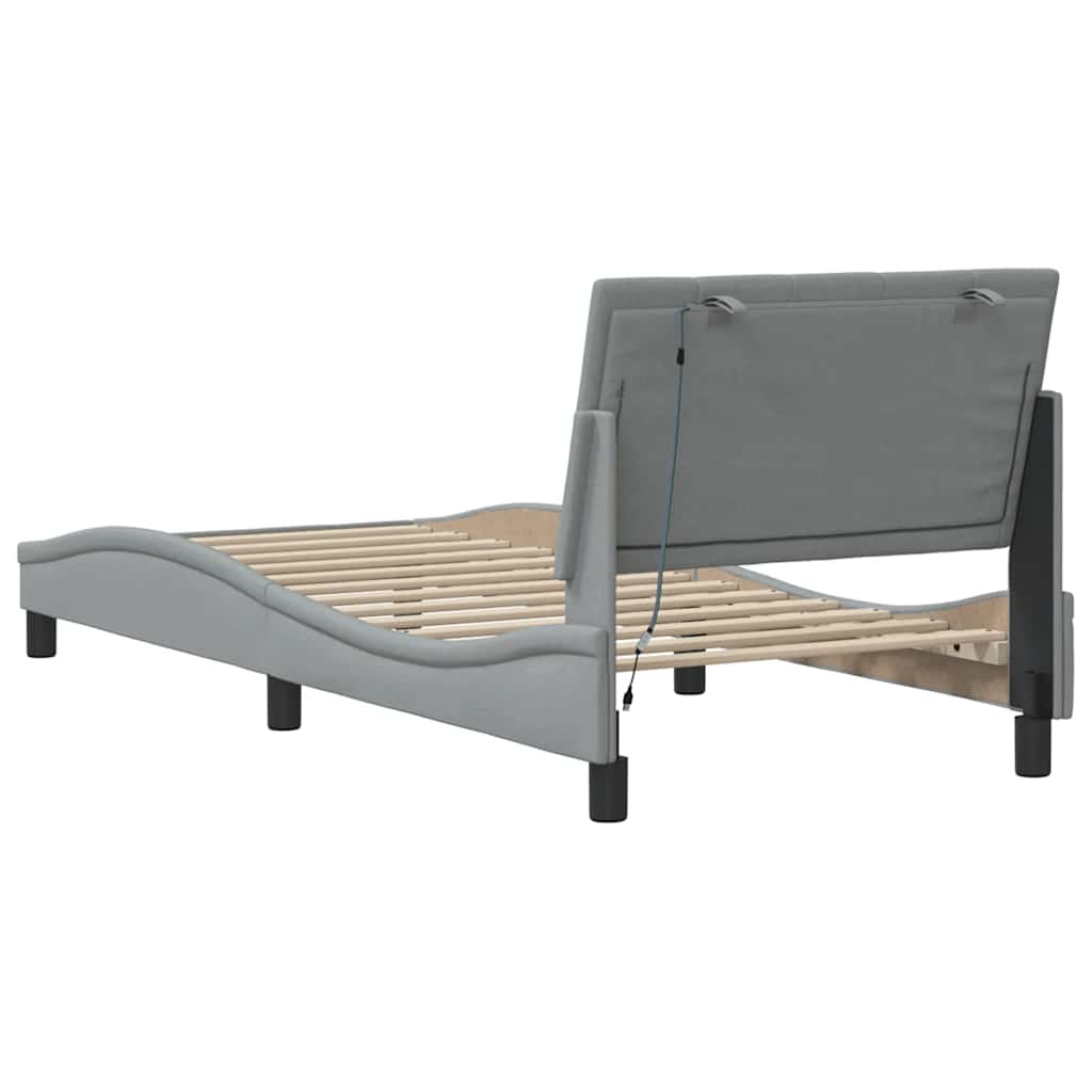 Cadre de lit sans matelas gris clair 80x200 cm tissu Lits & cadres de lit vidaXL