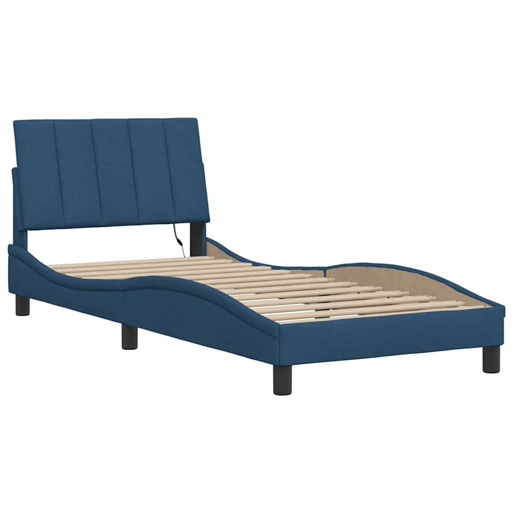 Cadre de lit sans matelas bleu 80x200 cm tissu Lits & cadres de lit vidaXL